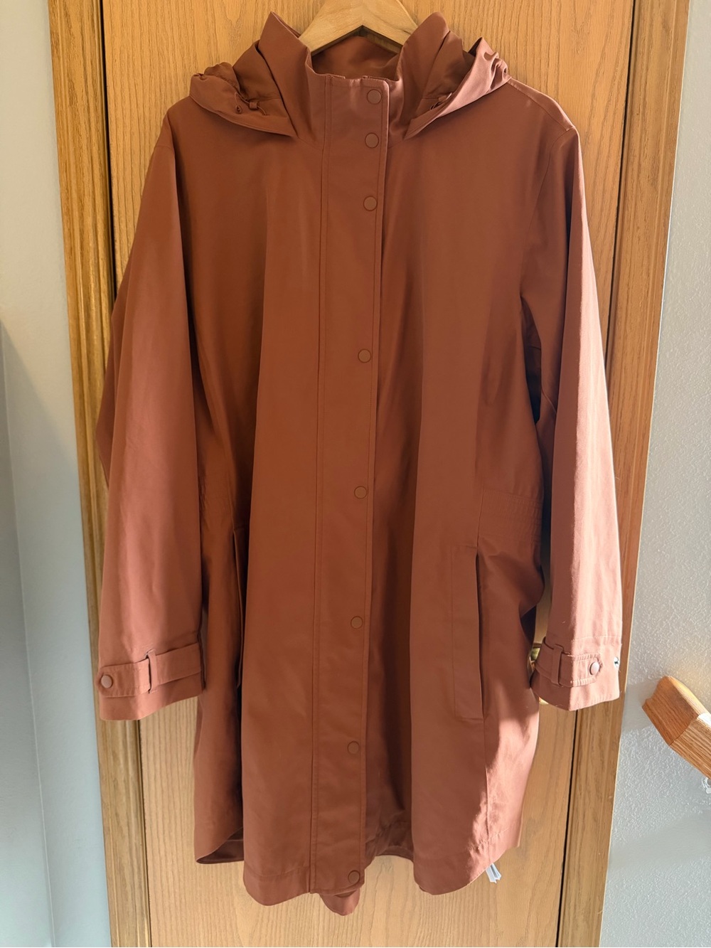 Athleta EUC RainOut Sutro Long Trench Jacket Coat Rust Orange Women’s Size 3X